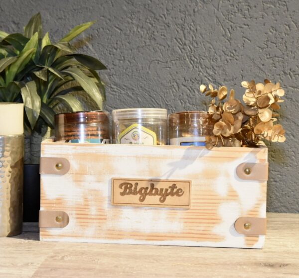 White Rustic Pinewood Hamper