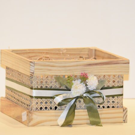 Elegant Cane Pinewood Basket