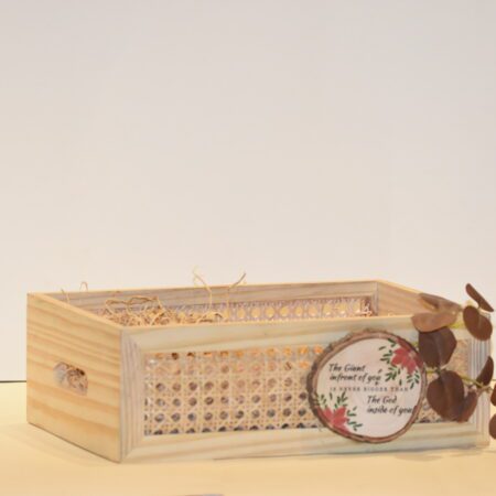 Rectangular Cane Pinewood Crate