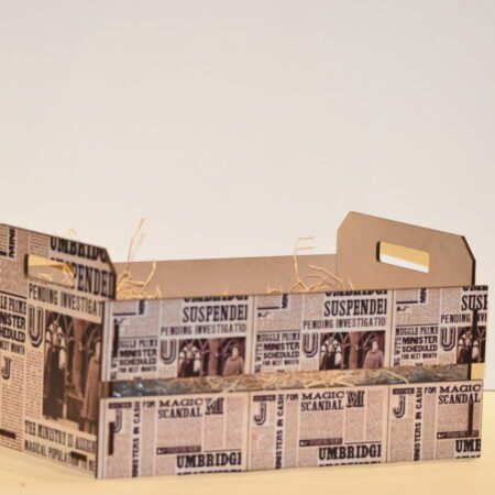 Newspaper Print Laser cut crate