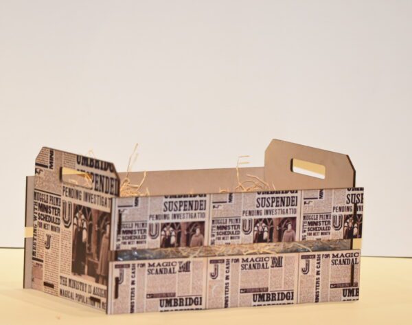 Newspaper Print Laser cut crate