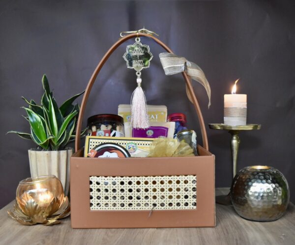 Elegant Square Cane Basket