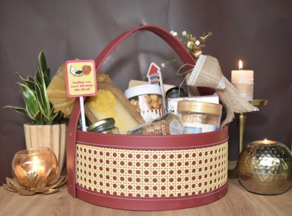 Cherry Bloom Cane Basket